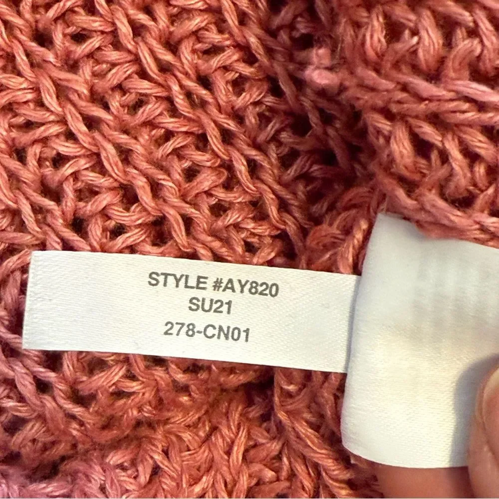 J. Crew Relaxed-Fit 100% Linen Beach Sweater in Pink Size Small